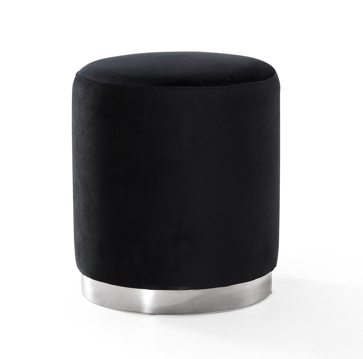 Opal Velvet Ottoman with Gold Base