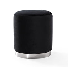 Load image into Gallery viewer, Opal Velvet Ottoman with Gold Base