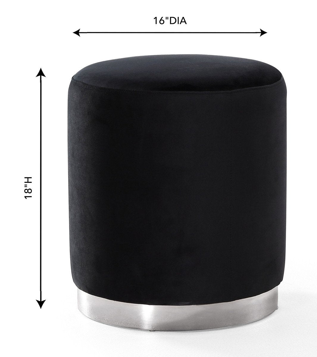 Opal Velvet Ottoman with Gold Base