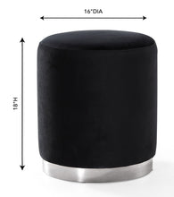 Load image into Gallery viewer, Opal Velvet Ottoman with Gold Base