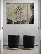 Load image into Gallery viewer, Opal Velvet Ottoman with Gold Base