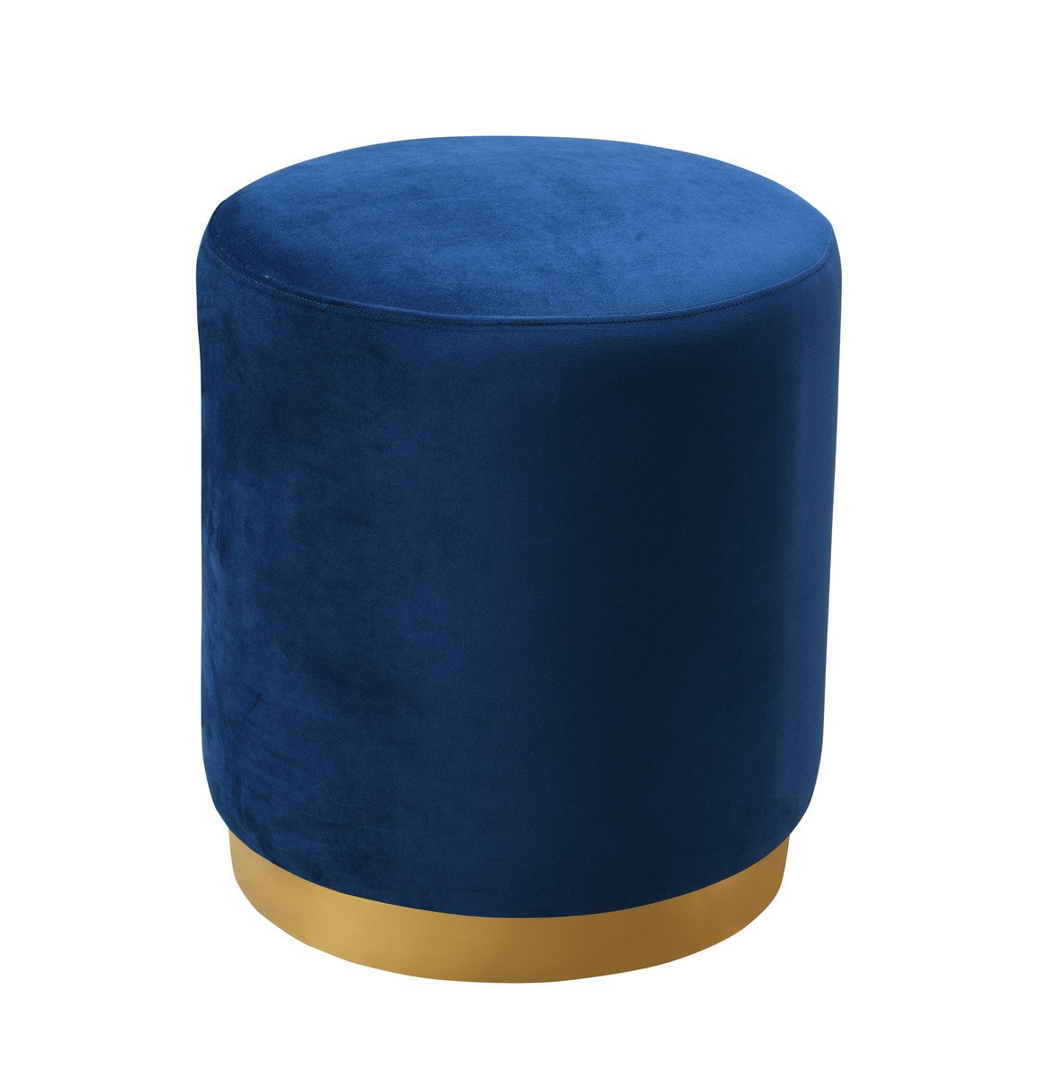 Opal Velvet Ottoman with Gold Base