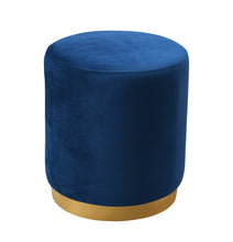 Load image into Gallery viewer, Opal Velvet Ottoman with Gold Base