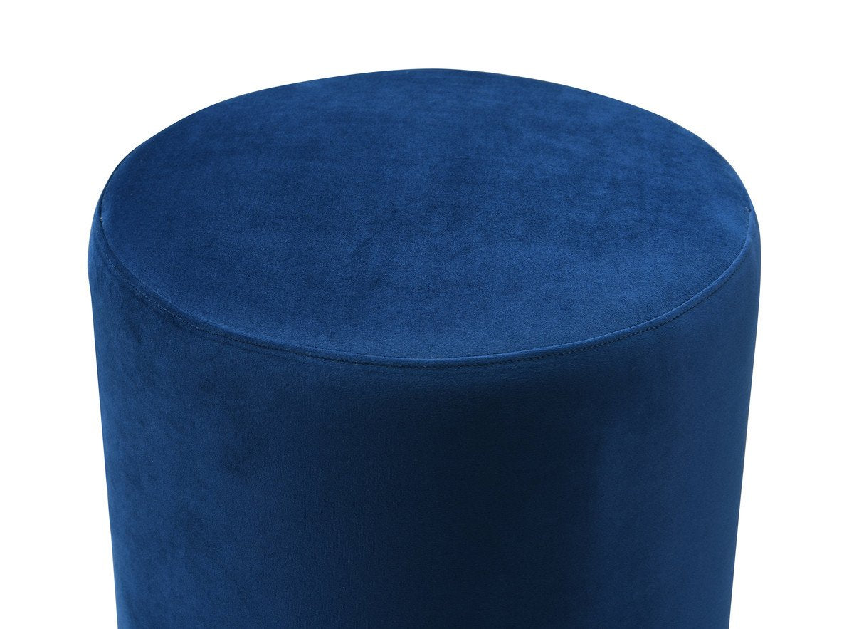 Opal Velvet Ottoman with Gold Base