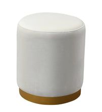 Load image into Gallery viewer, Opal Velvet Ottoman with Gold Base