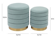 Load image into Gallery viewer, Saturn Teal Storage Ottomans (Set of 2)