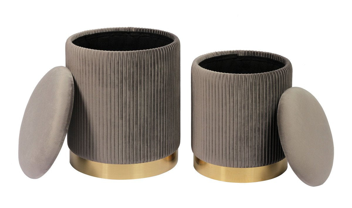 Channeled Storage Ottomans (Set of 2)
