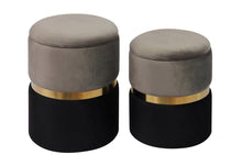 Load image into Gallery viewer, Gigi Grey Storage Ottomans (Set of 2)
