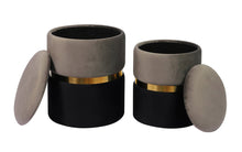 Load image into Gallery viewer, Gigi Grey Storage Ottomans (Set of 2)
