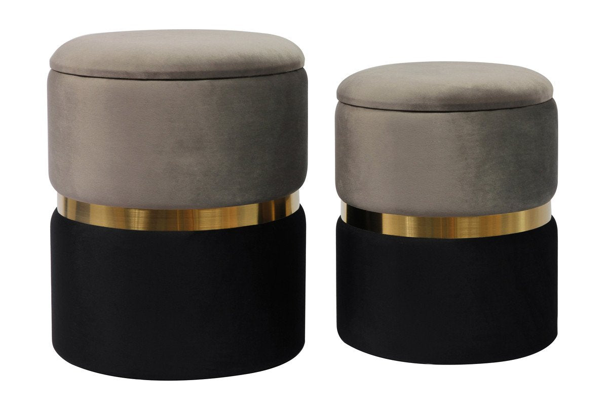 Gigi Grey Storage Ottomans (Set of 2)