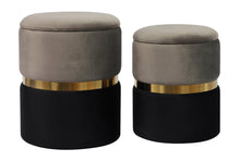 Load image into Gallery viewer, Gigi Grey Storage Ottomans (Set of 2)