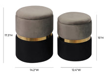 Load image into Gallery viewer, Gigi Grey Storage Ottomans (Set of 2)
