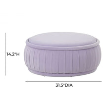 Load image into Gallery viewer, Rylee Lavender Velvet Ottoman