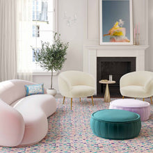 Load image into Gallery viewer, Rylee Lavender Velvet Ottoman
