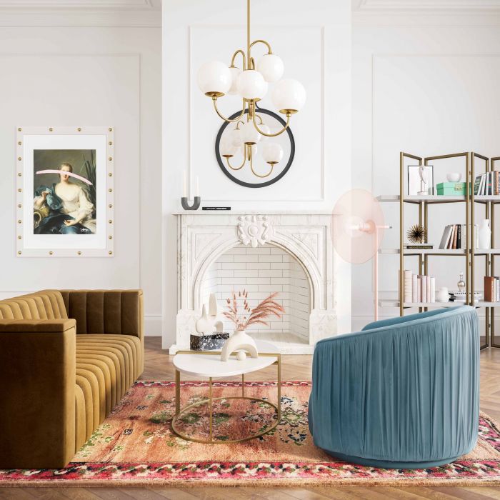 London Pleated Swivel Chair