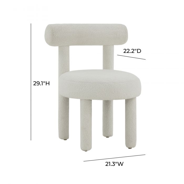 Carmel White Boucle Chair