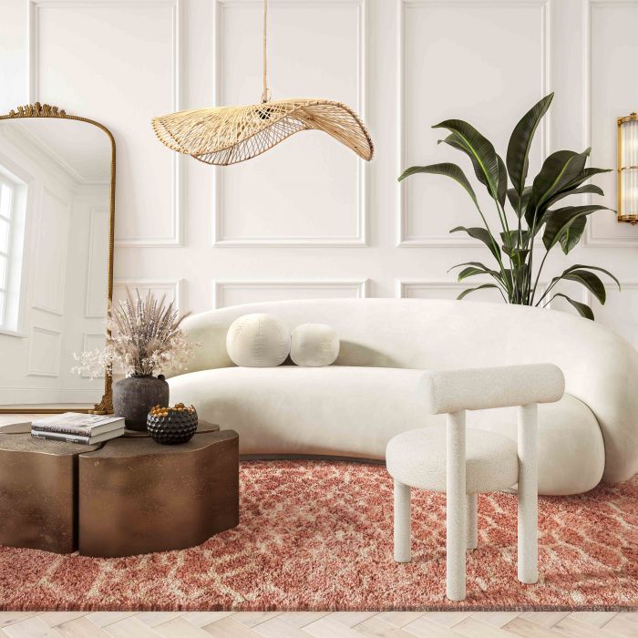 Carmel White Boucle Chair