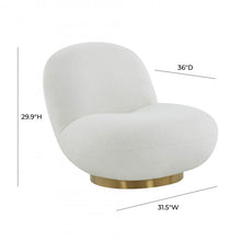 Load image into Gallery viewer, Emily White Boucle Swivel Chair