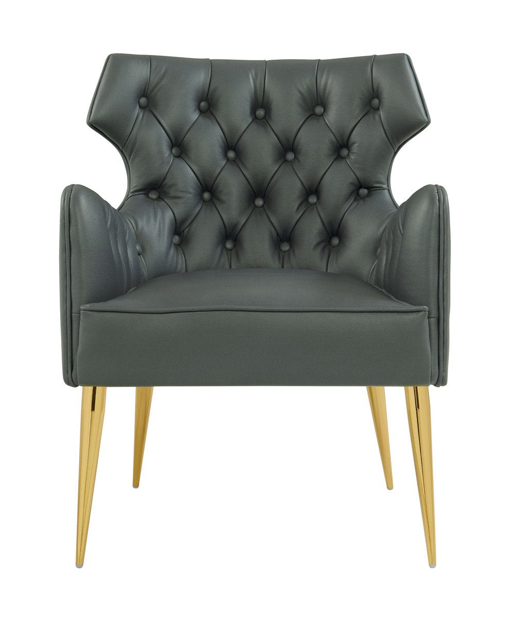 Elsa Grey Vegan Leather Chair