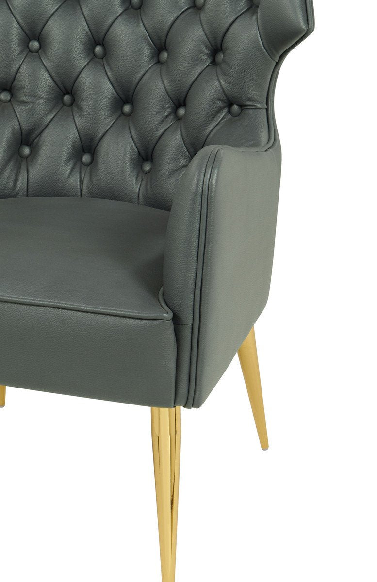 Elsa Grey Vegan Leather Chair