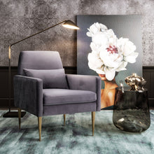 Load image into Gallery viewer, Danner Grey Velvet Chair