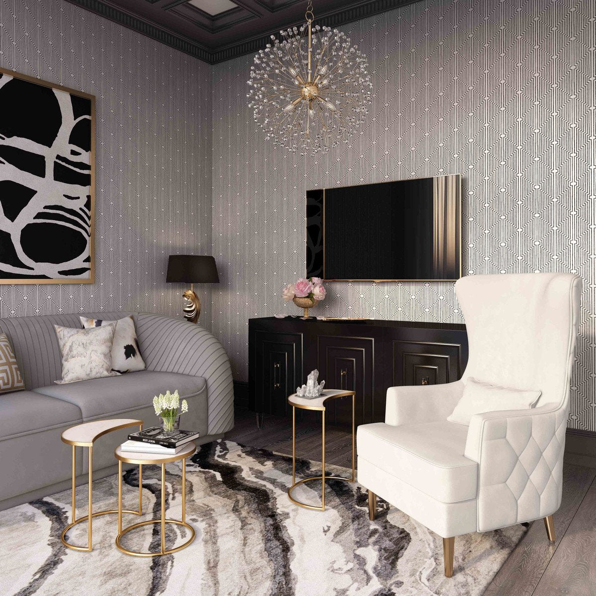 Alina Tall Tufted Back Chair