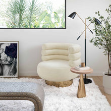 Load image into Gallery viewer, Naomi Faux Shearling Swivel Chair