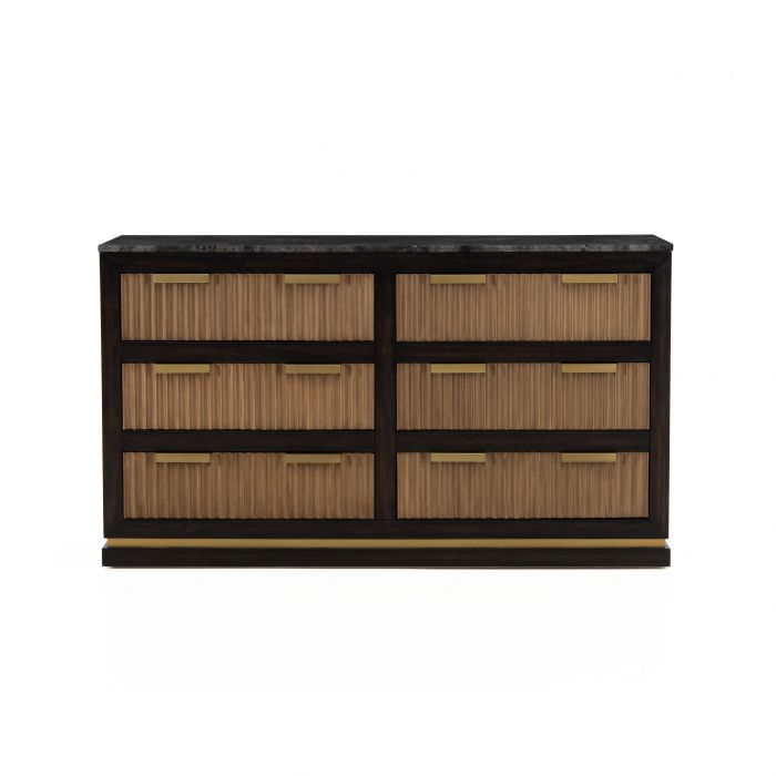 Brooke Espresso Walnut 6 Drawer Dresser