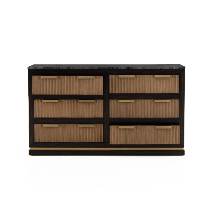 Brooke Espresso Walnut 6 Drawer Dresser