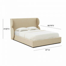 Load image into Gallery viewer, Jibriyah Beige Tweed Bed in King