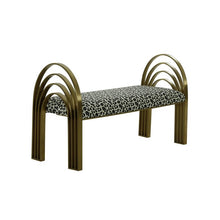 Load image into Gallery viewer, Mavis Leopard Print Velvet Bench