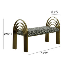 Load image into Gallery viewer, Mavis Leopard Print Velvet Bench