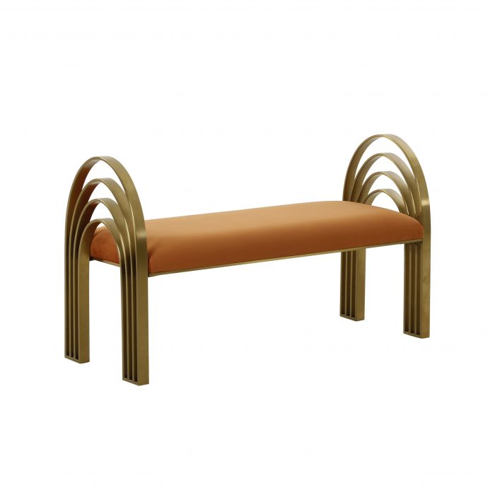 Mavis Cinnamon Velvet Bench