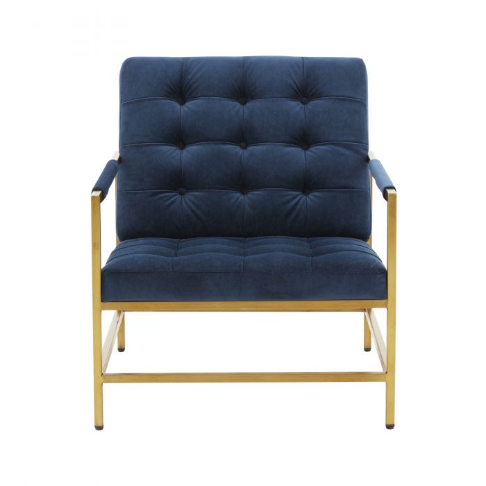 Van Velvet Leather Accent Chair