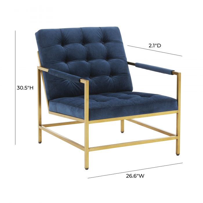 Van Velvet Leather Accent Chair