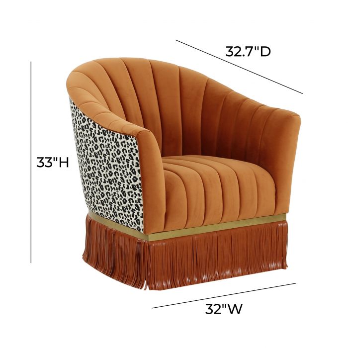 Enid Velvet Swivel Chair
