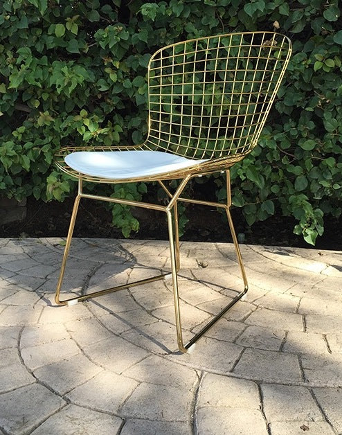Bertoia Wire Side Chair Gold Finish