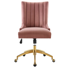 Load image into Gallery viewer, Empower Channel Tufted Performance Velvet Office Chair in Gold