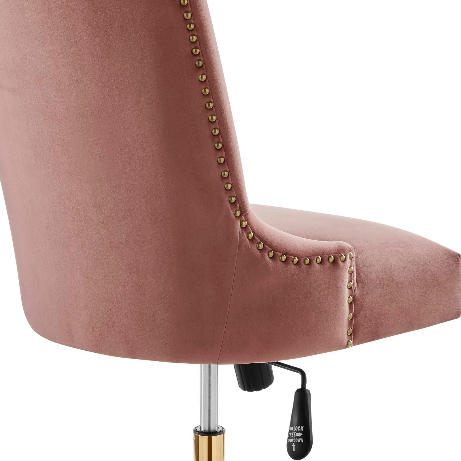 Empower Channel Tufted Performance Velvet Office Chair in Gold