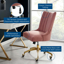 Load image into Gallery viewer, Empower Channel Tufted Performance Velvet Office Chair in Gold