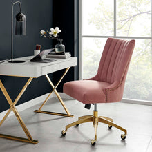 Load image into Gallery viewer, Empower Channel Tufted Performance Velvet Office Chair in Gold