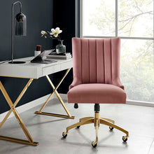 Load image into Gallery viewer, Empower Channel Tufted Performance Velvet Office Chair in Gold