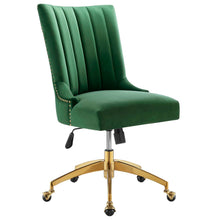 Load image into Gallery viewer, Empower Channel Tufted Performance Velvet Office Chair in Gold