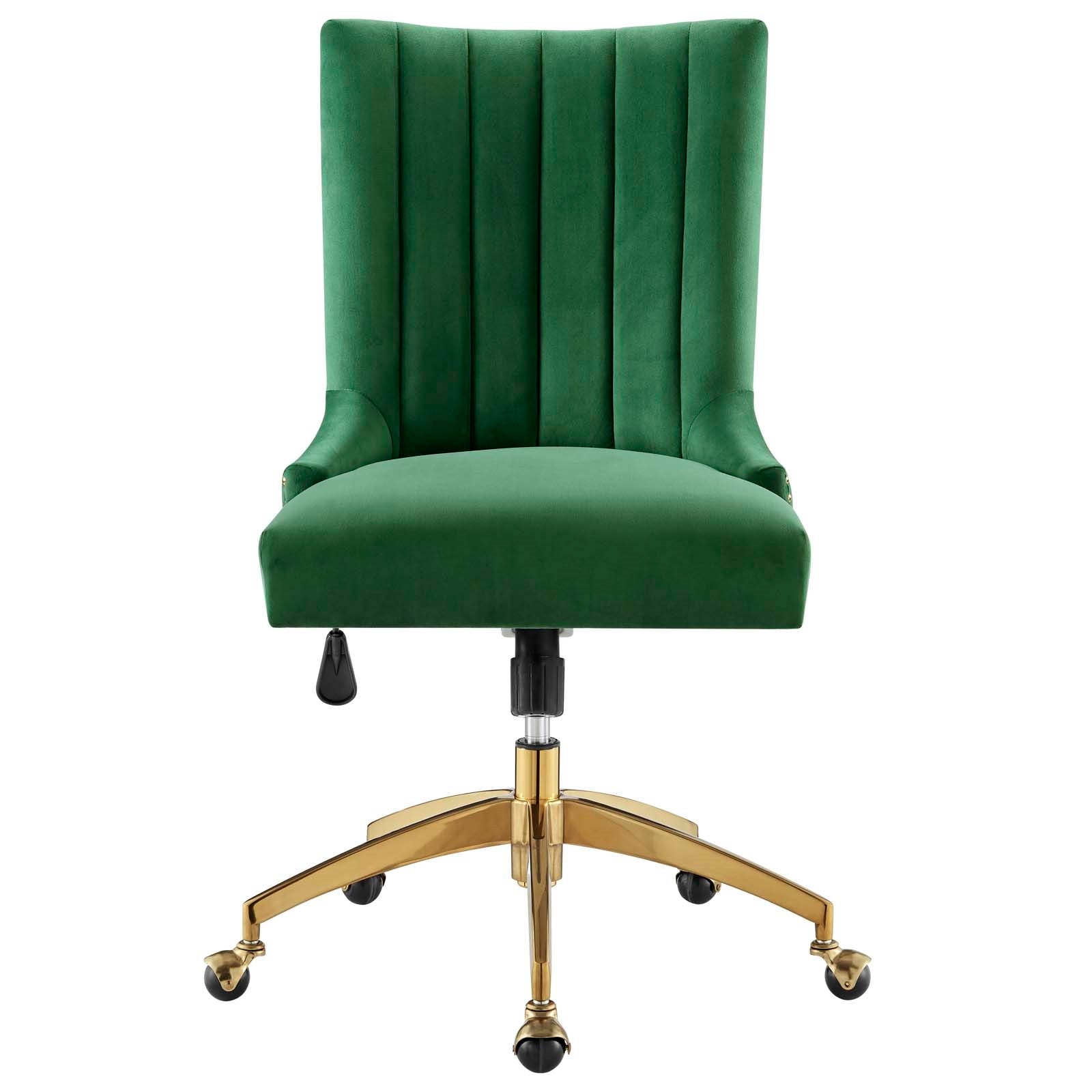 Empower Channel Tufted Performance Velvet Office Chair in Gold