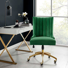 Load image into Gallery viewer, Empower Channel Tufted Performance Velvet Office Chair in Gold