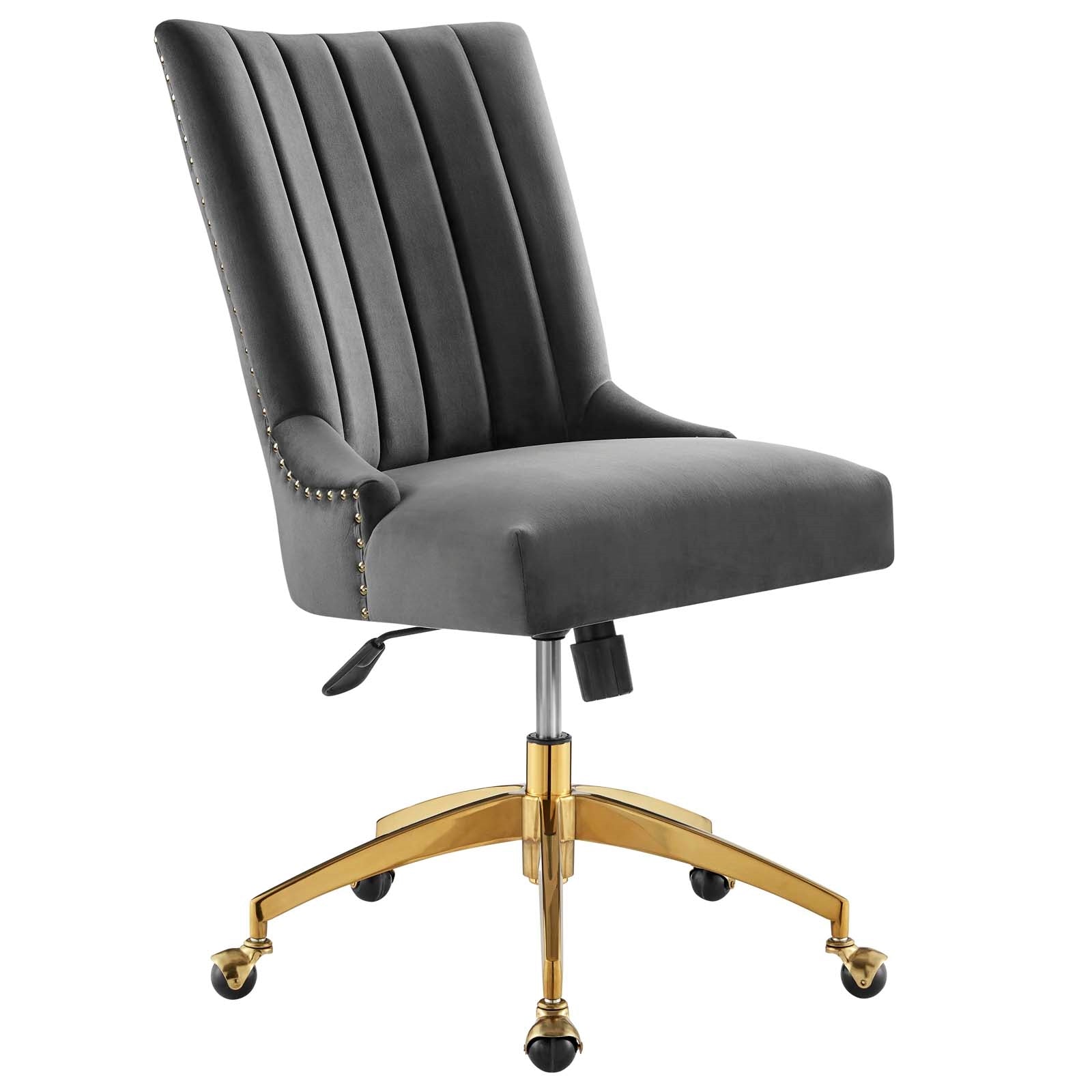 Empower Channel Tufted Performance Velvet Office Chair in Gold
