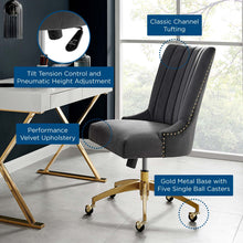 Load image into Gallery viewer, Empower Channel Tufted Performance Velvet Office Chair in Gold