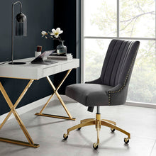 Load image into Gallery viewer, Empower Channel Tufted Performance Velvet Office Chair in Gold