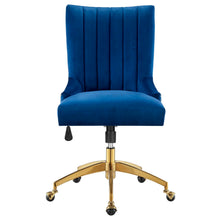 Load image into Gallery viewer, Empower Channel Tufted Performance Velvet Office Chair in Gold