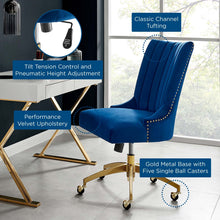 Load image into Gallery viewer, Empower Channel Tufted Performance Velvet Office Chair in Gold
